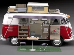 Volkswagen Camper Van 1950 Open 3D model