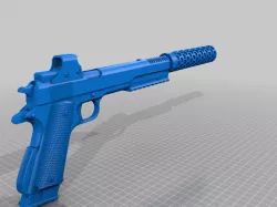 1911 Operator (Improved slide + Customized picatinny rail + Suppressor + Ext Mag)
