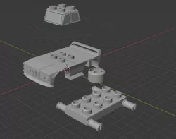 duplo/mega bloks disney/pixar cars low poly rally car