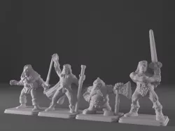 HeroQuest - reshaped Heroes (Barbar, Dwarf, Elf, Wizard)