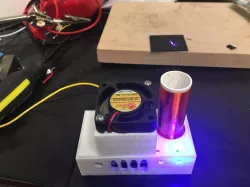 Mini Tesla coil box with fan