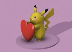 Pikachu Heart Figurine Pokemon