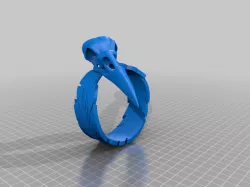 Raven Ring / Crow Ring / Bird Skull Ring 
