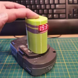 RYOBI One+ battery cover with volt meter v2.1