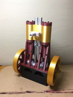 TWO CYLINDER VERTICAL WORKING DOUBLE ACTING STEAM ENGINE