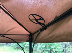Gazebo canopy drain support