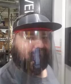 Manta style face shield brim
