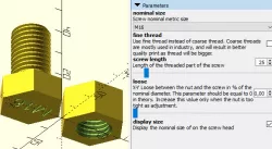 Metric hexagonal Screw and Nut Library