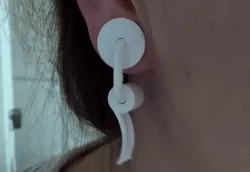 Print in place decadent toilet tissue earring - gauges