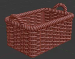 Rectangular wicker basket