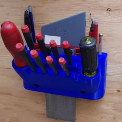 Screwdriver, drill pen and ruler holder