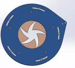 shutter mechanism circle  5 blades bars