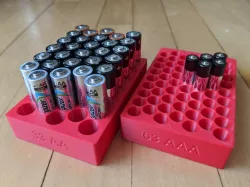3D Printed AA and AAA Battery Trays