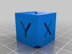Calibration Cube with 45° Chamfered Corner - XYZ 20mm