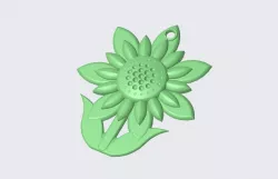 Keychain - Flower with Stem