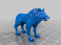 low poly wolf