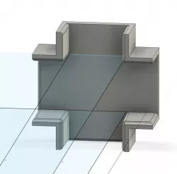 Shelf interlocking bracket for support (4 way)