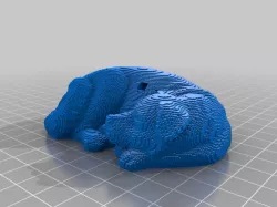  Sleeping Dog keychain made with 3d slash
