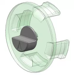 Tesla Model 3 Wheel Cap for measuring ride height