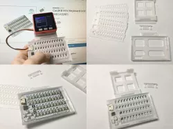 Thumb type keyboard frame for M5Stack / Wio Terminal +  Battery Chassis & CardKB