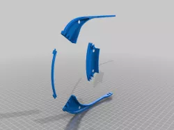 Face shield support divided in 4 parts