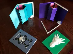 Folding Dice Tower in a book