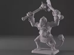 HeroQuest - Fimir Warlord with Axe and Mace