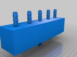 Hose barb adapter and manifold 1 in 5 out 5 thickness