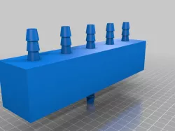 Hose barb adapter and manifold 1 in 5 out