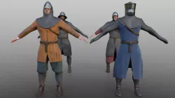 12th Century Infantry Arms and Armours Low-poly 3D model