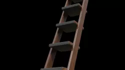 7-Step walnut Ladder Low-poly 3D model