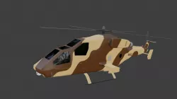 Ansat 2RC Russian Reconnaissance helicopter Low-poly 3D model