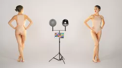 Attractive woman in nude bodysuit posing 223 Low-poly 3D model
