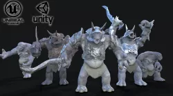 Battle troll low-poly 3D model Low-poly 3D model