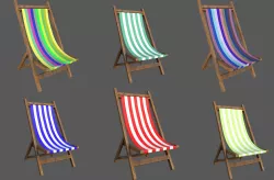 Beach Chair Low-poly 3D model