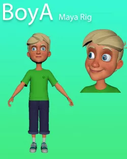 BoyA Cartoon Rig 3D model