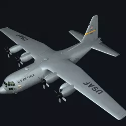C130 Hercules Military Transport Plane 3D model