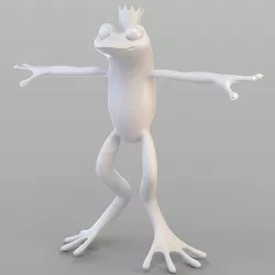 Cartoon Frog Prince 3D model