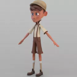 Cartoon Newsboy 3D model