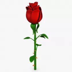 Cartoon Rose Flower v 1 3D model