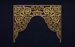 Classic Carved Bed 3D model 02 3D model