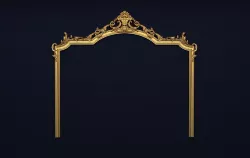 Classic Carved Bed 3D model 04 3D model