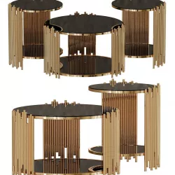 Coffee Table In Gold 3D model