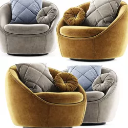 Cozy Swivel Chair Westelm 3D model