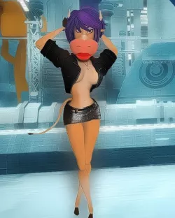 Cybercow 2077 Low-poly 3D model