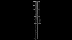 Ladder Cage - Safety Step old rusted Low-poly 3D model