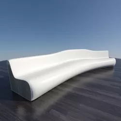Long Curved Sofa - Mental Ray - Max 3D model