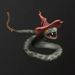 Low poly rigged snake witch Low-poly 3D model