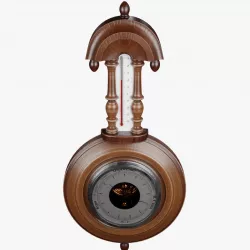 Old Barometer with Thermometer 3D model