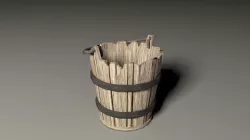 old dirty rusty bucket Low-poly 3D model